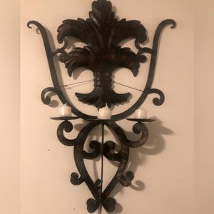 2/$40 WROUGHT IRON CANDLE DISPLAY WALL DECOR (INDOOR/OUTDOOR)